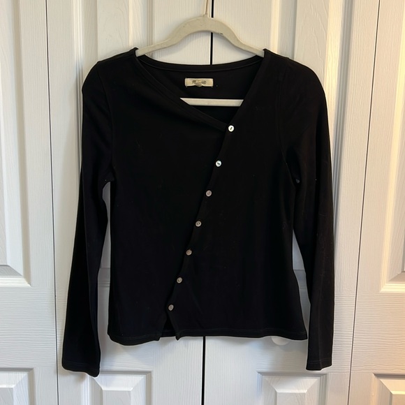 Asymmetrical Button-Front Cardigan - Picture 2 of 4